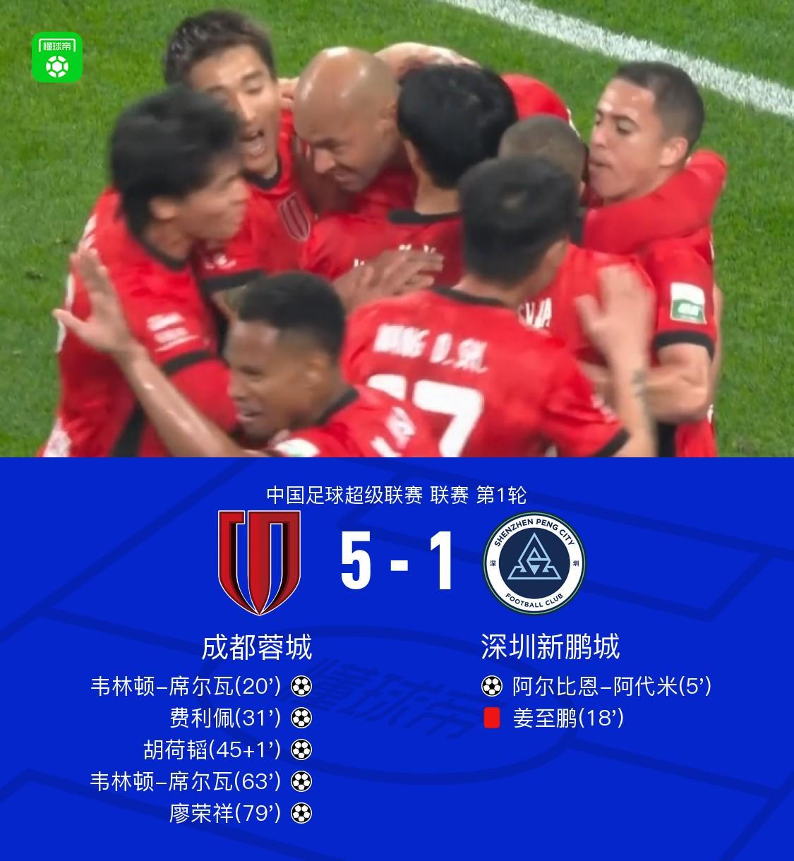 米兰体育登录入口-成都5-1十人新鹏城，席尔瓦双响，费利佩传射，姜至鹏染红